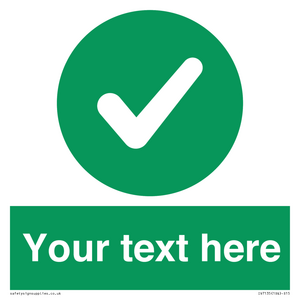 Custom green background, green circle with tick